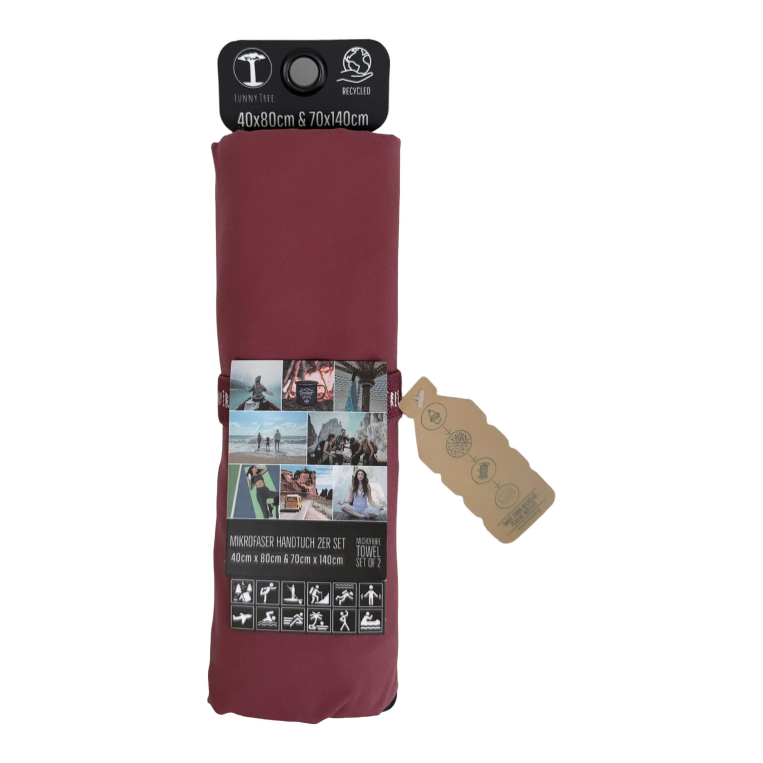 FunnyTree Standard-Handtuch in Mauve